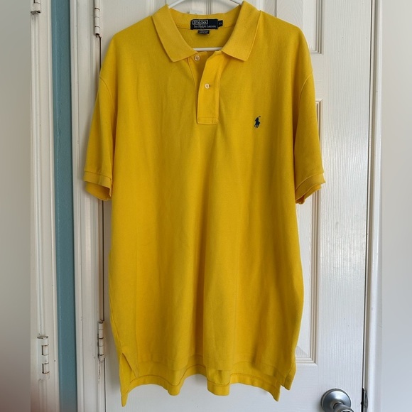 Polo Ralph Lauren Other - Polo Ralph Lauren Vintage Yellow Polo Blue pony XL Made in USA